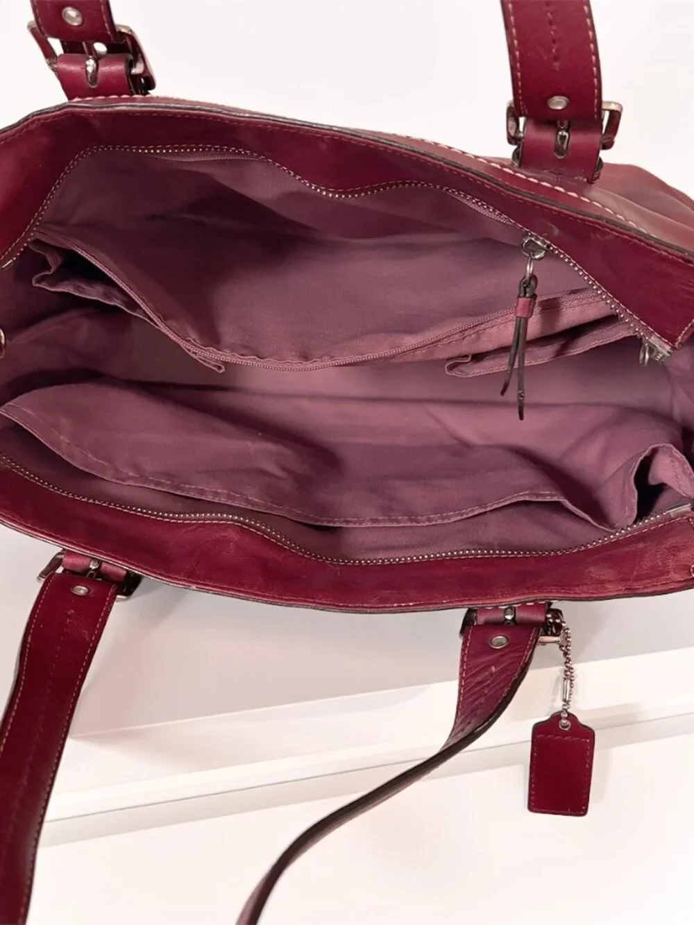 Coach A06S-6460 Red Leather Large Tote Shoulder Bag Vintage Y2K